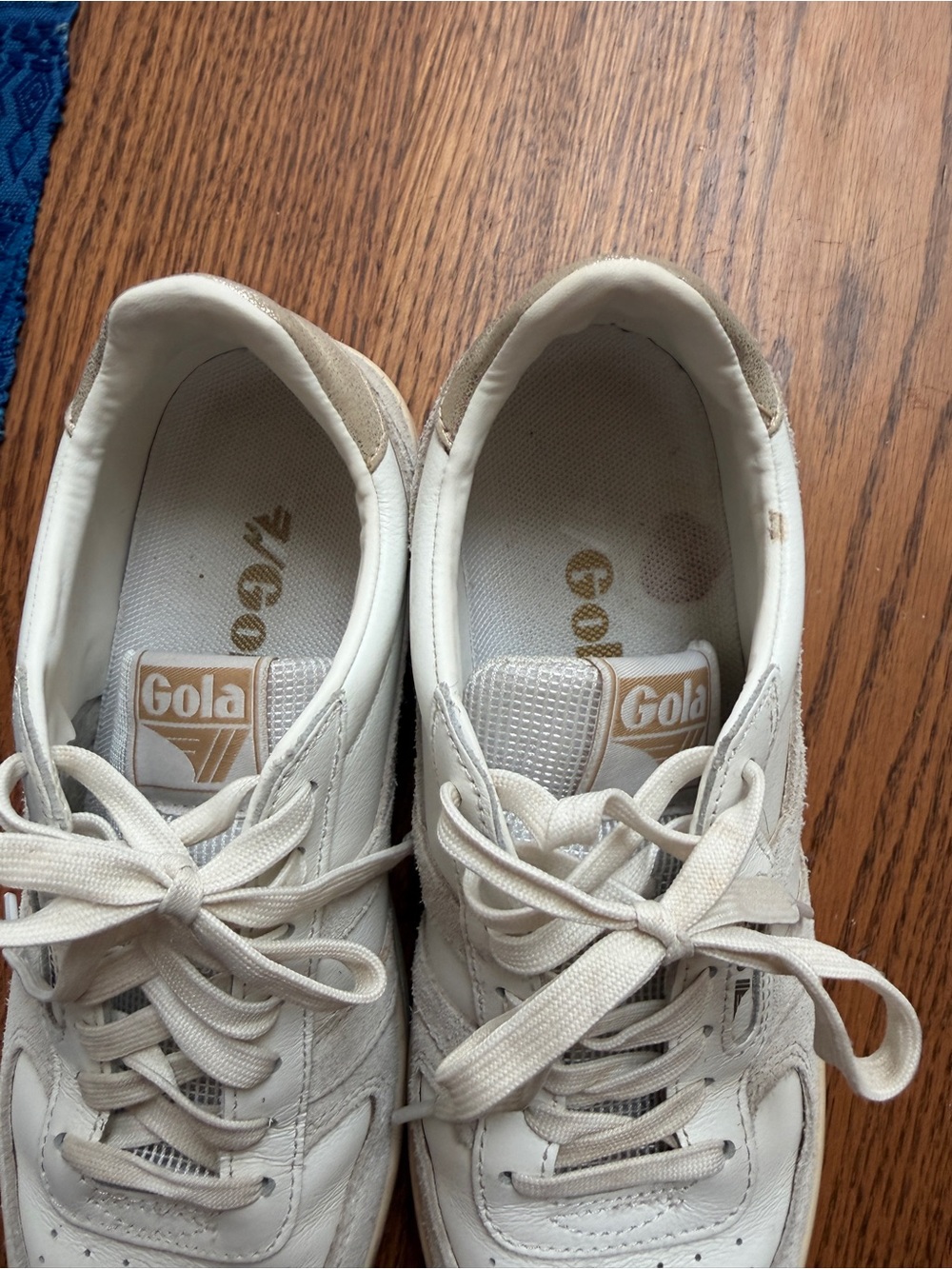 Gola Women's Beige and White Lace-Up Sneakers